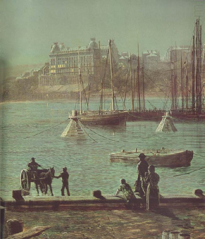 Detail of Scarborough Bay, Atkinson Grimshaw